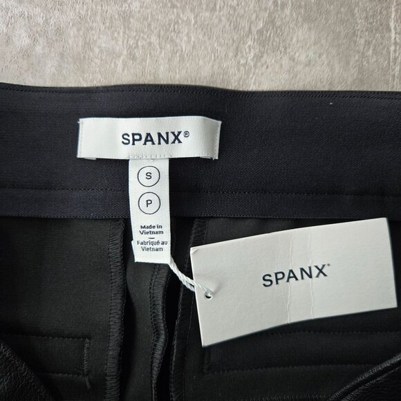 Spanx Leather-Like Flare Pant Small Black Bootcut High Rise Edgy Grunge Goth New - Picture 9 of 13